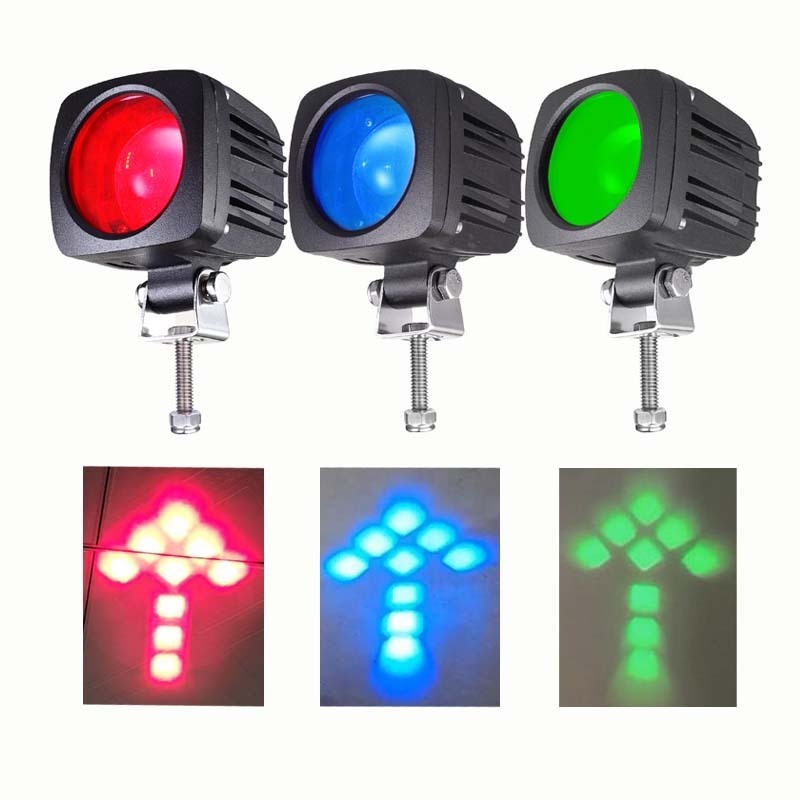 27W 10-110v blue or red or green led forklift mobile flashing arrow light pedestrian warning light