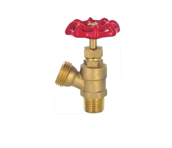 High Pressure 1/2-1 Inch Male Brass Angle Boiler Drain Shut-off Stop Valve With Round Handle For WOG