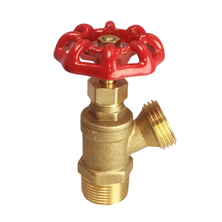 High Pressure 1/2-1 Inch Male Brass Angle Boiler Drain Shut-off Stop Valve With Round Handle For WOG