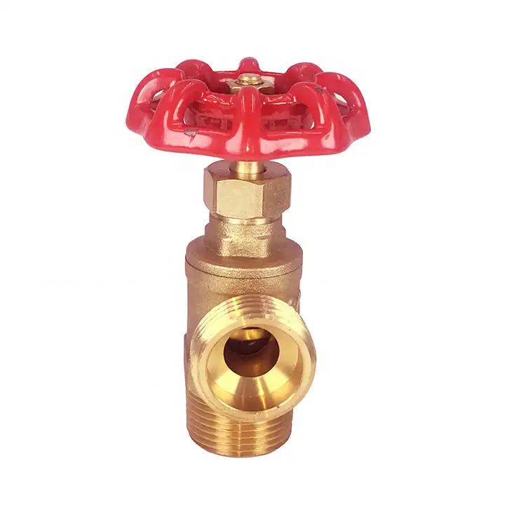 High Pressure 1/2-1 Inch Male Brass Angle Boiler Drain Shut-off Stop Valve With Round Handle For WOG