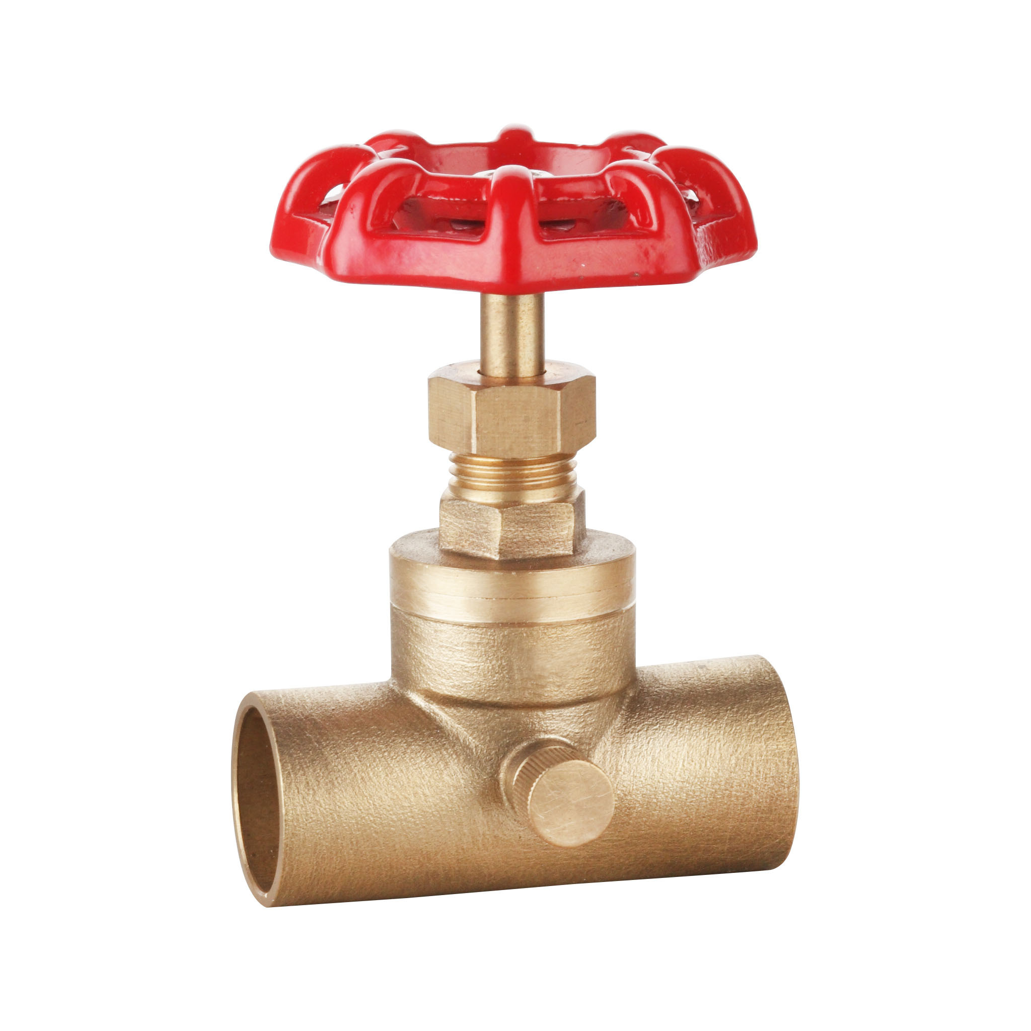 American  brass stop valve with drain