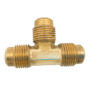 Forged Tee Type Male Thread Brass Swivel Flare Fittings Connector