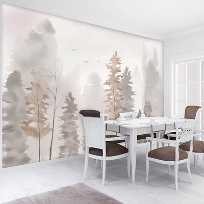 Nordic modern forest wallpaper living room bedroom background custom wall mural