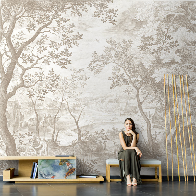 Modern Custom Living Room Fabric Abstract Tropical Landscape Wall paper 3D Home Decoration Papier Peint Mural Wallpaper