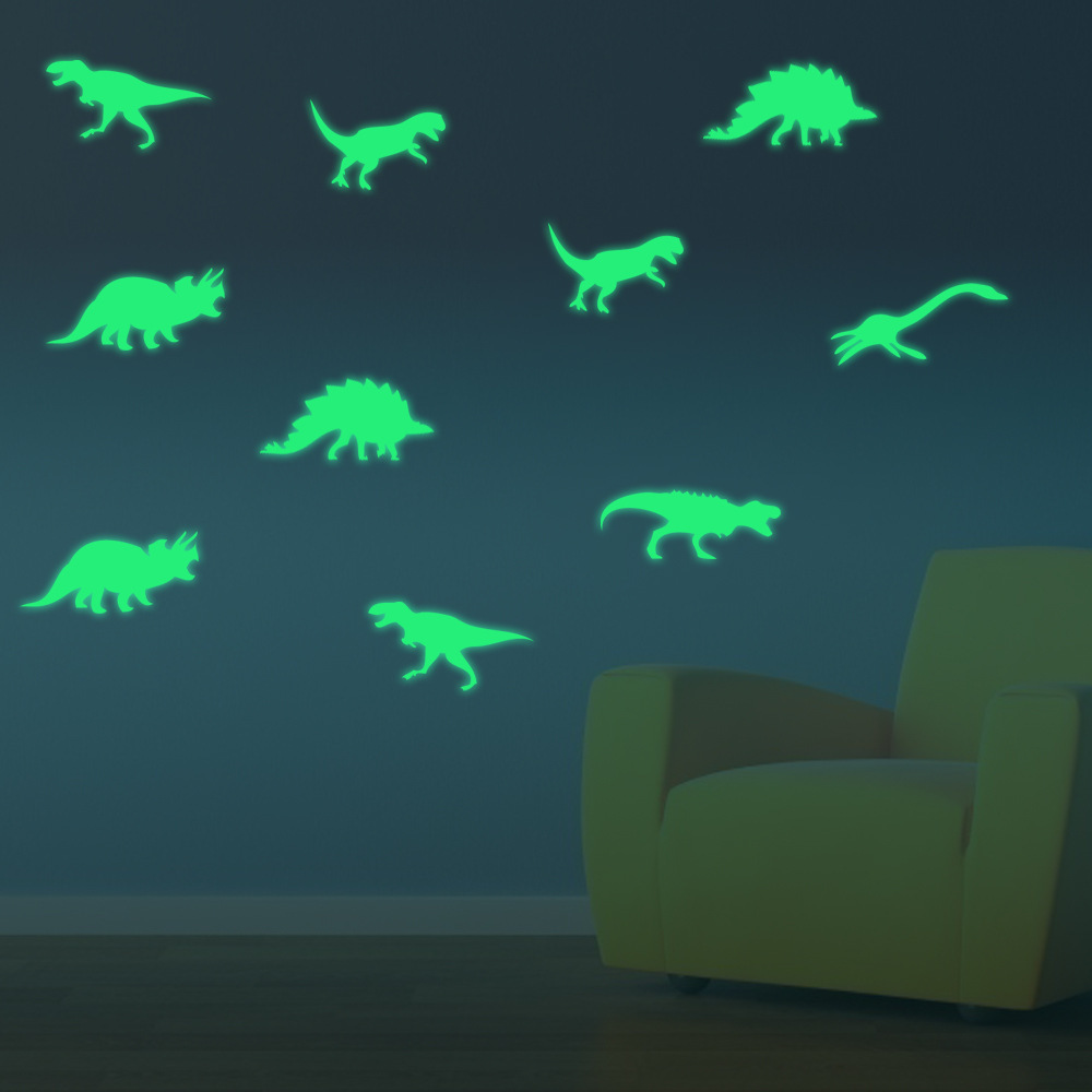 Creative Luminous Wall Decorative Dinosaur Sticker Glow Light Decor Removable Vinyl Decals Mural Baby Nursery Room