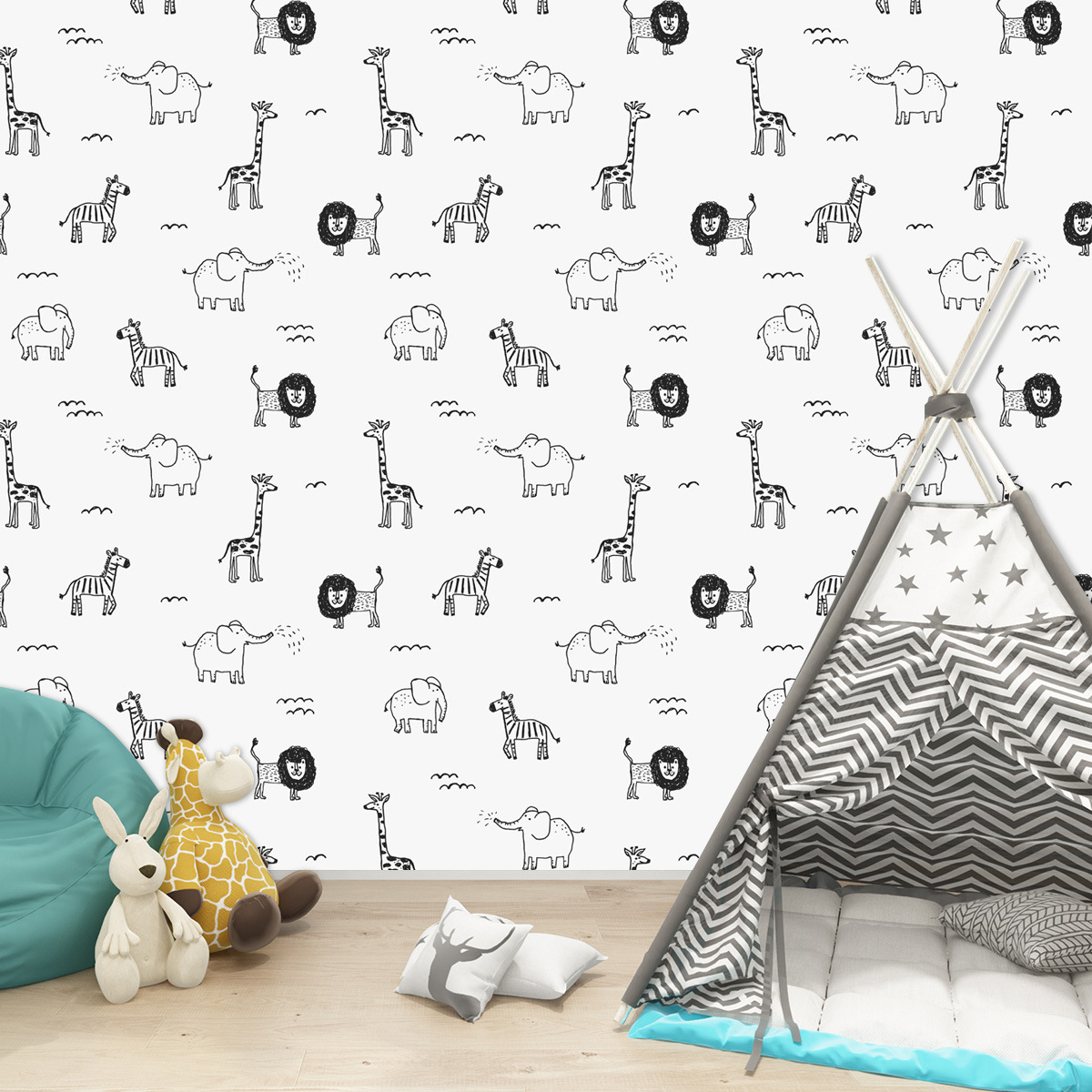 3D cartoon design pvc peel and stick wallpaper for kids bedroom