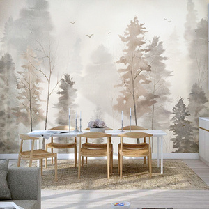 Nordic modern forest wallpaper living room bedroom background custom wall mural