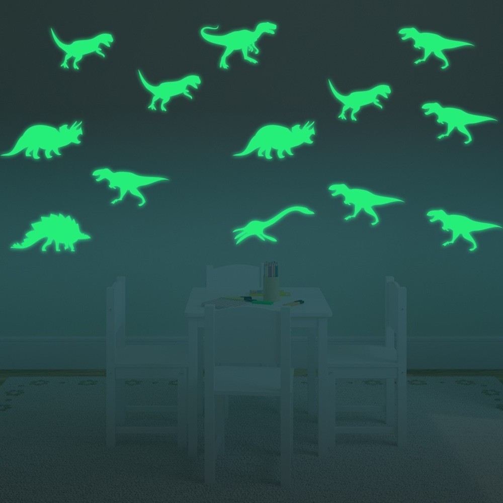 Creative Luminous Wall Decorative Dinosaur Sticker Glow Light Decor Removable Vinyl Decals Mural Baby Nursery Room