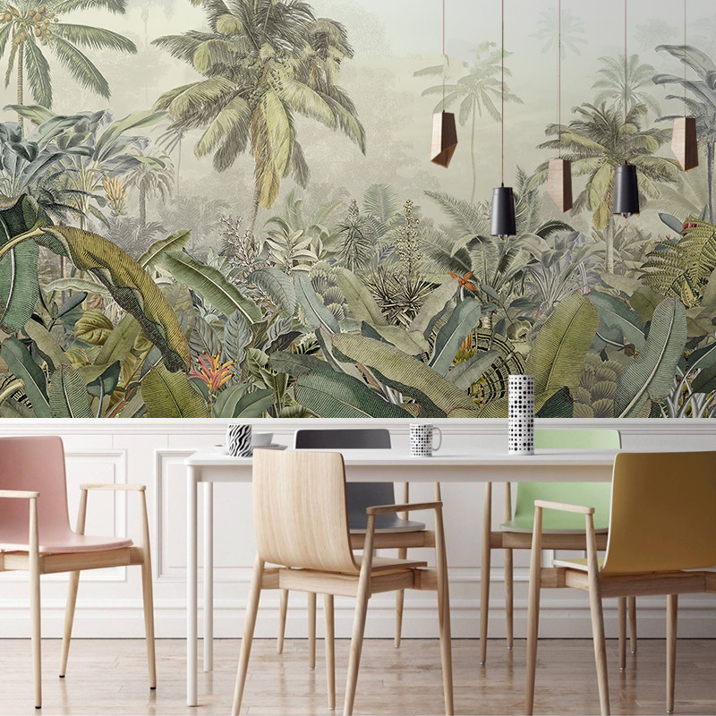 Southeast Asia Tropical Rainforest Designs Mural Wallpaper 3D for Home Decoration