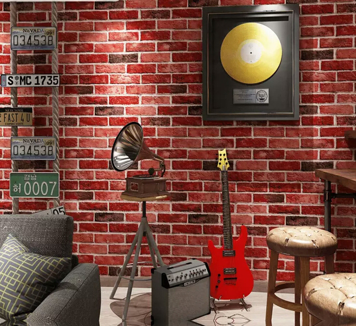 Embossed Brick Stone Pattern Wallpaper 3d wall paper