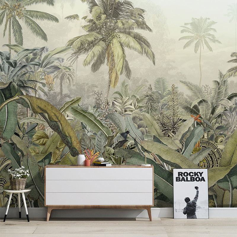 Southeast Asia Tropical Rainforest Designs Mural Wallpaper 3D for Home Decoration