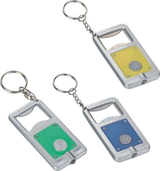 cheap logo printed promotional square shape plastic keychain led light