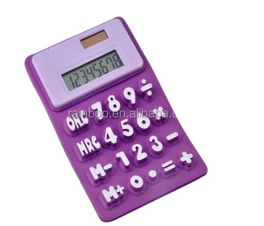 Promotional cheap flexible silicone calculator with logo printed