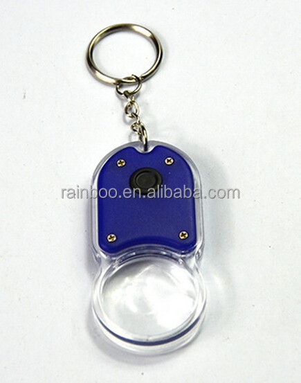 cheap logo printed promotional square shape plastic keychain led light