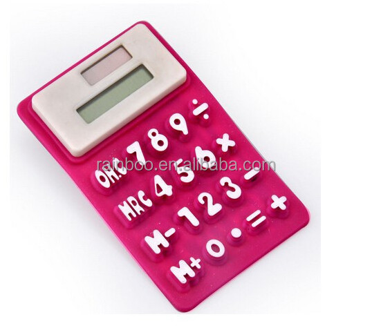 Promotional cheap flexible silicone calculator with logo printed