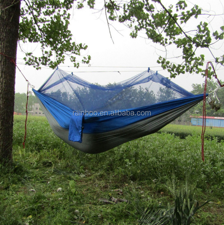 210T nylon shioze camping swing parachute hammock with mosquito net