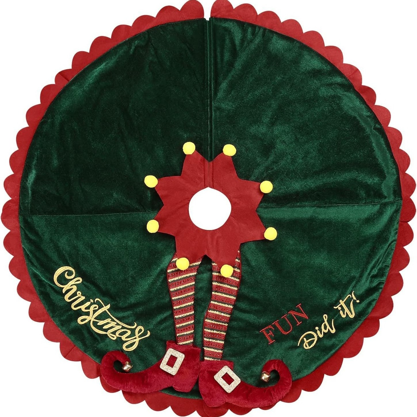 24-Inch Christmas Tree Skirt with Variety Knitted Decorative Aprons Festive Atmosphere Christmas Decorations