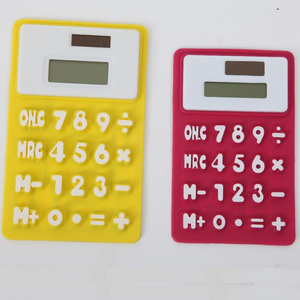 Promotional cheap flexible silicone calculator with logo printed