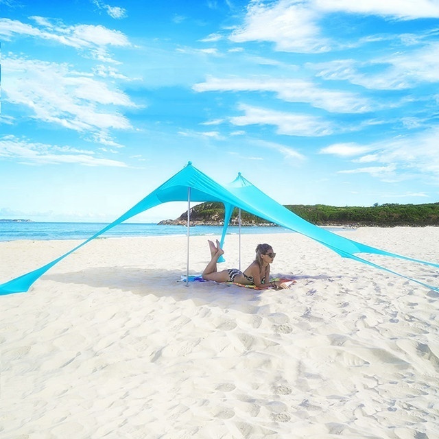 Best Beach Tent Sun Shelter Portable Canopy Sunshade Rain Canopy Umbrella Beach Shade Umbrella Tent with Sandbags