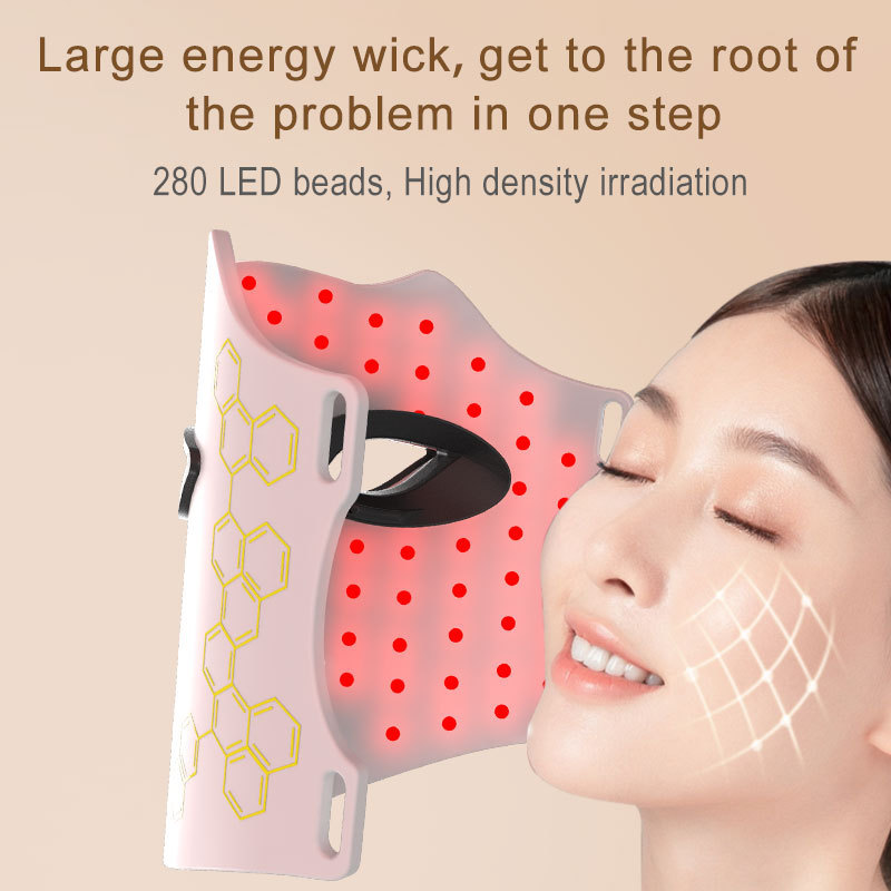 2024 New Portable Wireless 8 Colors Red Infrared LED Photon Light Therapy Face Mask Home Use Beauty NIR Silicone LED Facial Mask