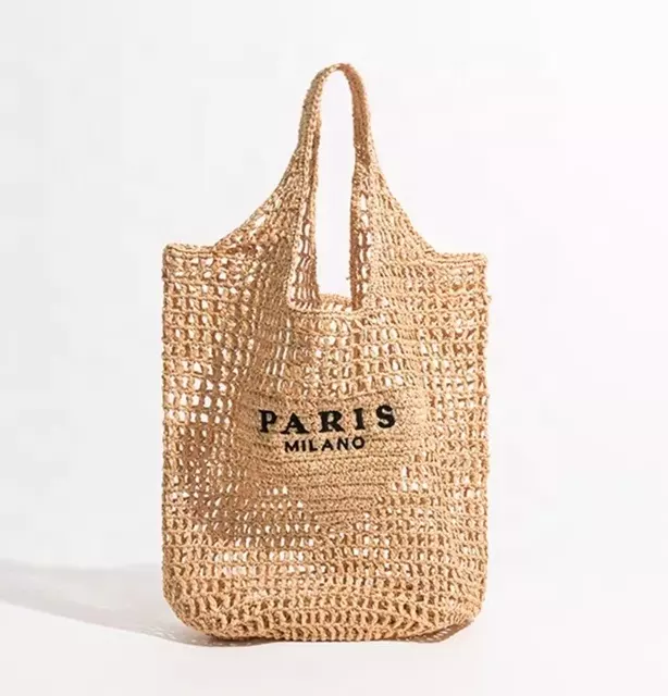 Women Triangle Mark Brands Straw Raffia Bag Beach Holiday Dress Tote Bags Bolsos Playa Eco-friendly Bags