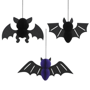 3D Bat-Shaped Cardboard Ornaments - Eco-Friendly Halloween/Holiday Hanging Baubles for Festive Home/Shop/Garden Decor