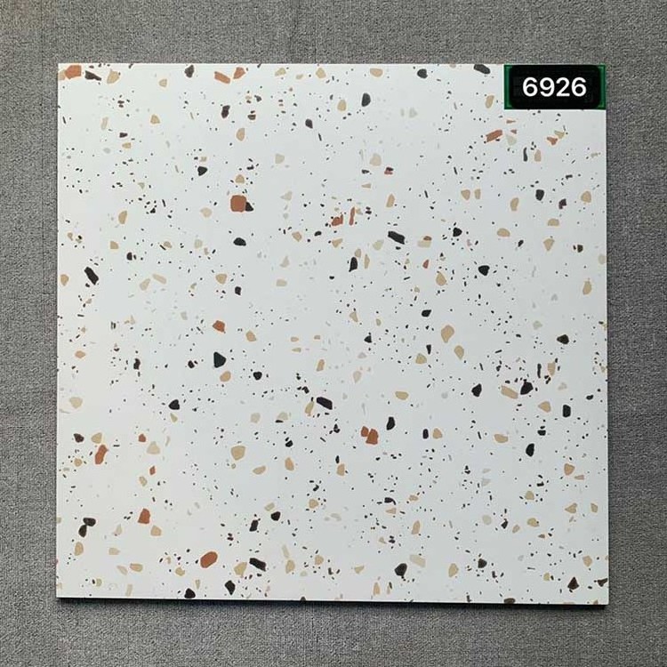 24X24 Size Precast Ceramic Slab Tile Cement Look White  Porcelain 600x600 Terrazzo Floor Coffee Shop Wall Tiles