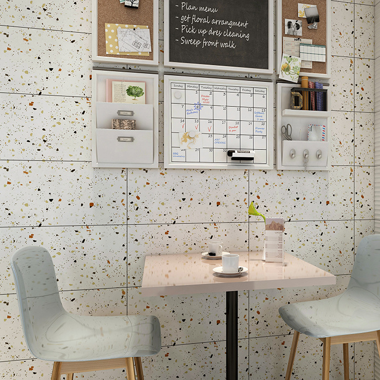 24X24 Size Precast Ceramic Slab Tile Cement Look White  Porcelain 600x600 Terrazzo Floor Coffee Shop Wall Tiles