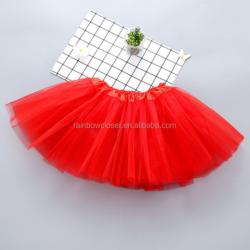 Children Good Quality Supper Puffy Short Tulle Dress Little Girls Outfit Clothes Layers Mesh Tutu Skirts OEM Service Solid Sweet