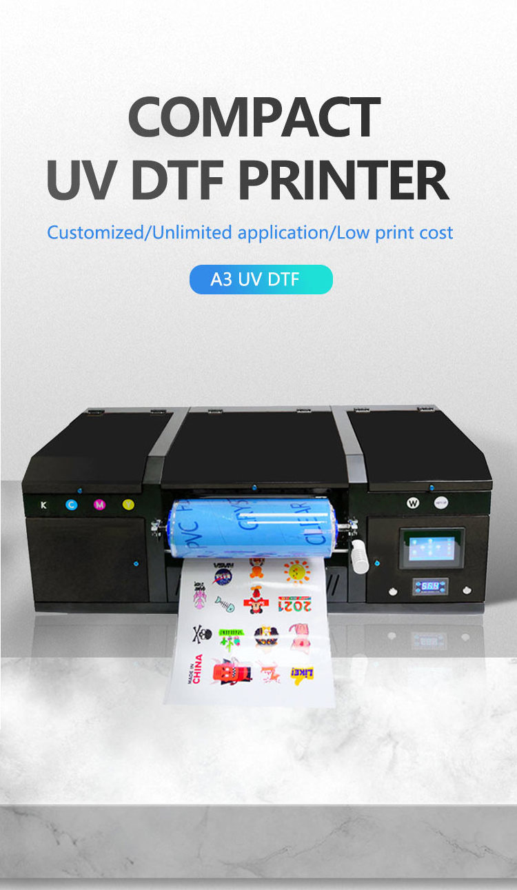 Rainbow A3 UV Sticker Printing Machine Auto Laminating Small AB Film Transfer A4 30cm UV DTF A3 Sticker Printer