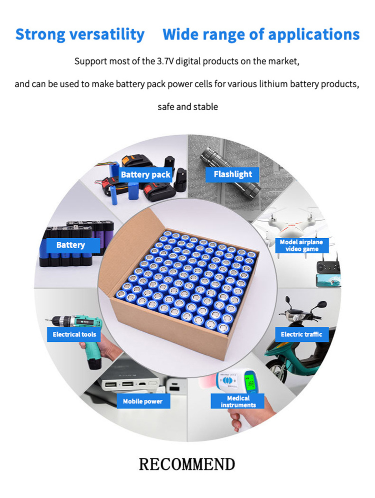 For Lithium Ion Battery Pack 18650 3.7V Cell 600mah 2200mah 3200mah Toys Power Tools China Electric Vehicles Suppliers LFP 50pcs