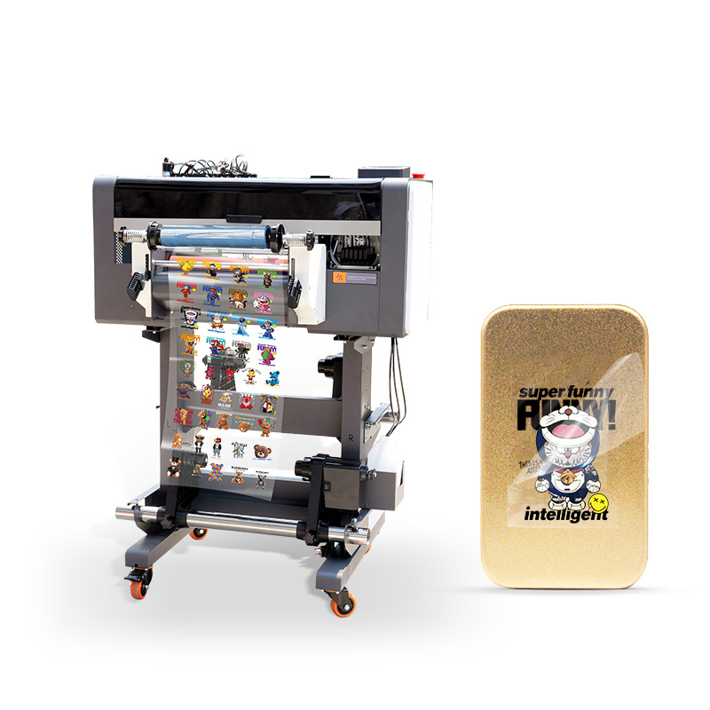 New UV DTF A and B Film Sticker AB Crystal Label Roll to Roll Metallic glue 30cm printer Varnish printing machine