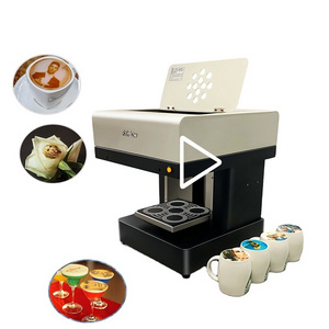 Rainbow selfie milk foam edible coffee printer with edible ink on cake/bread/marcaron