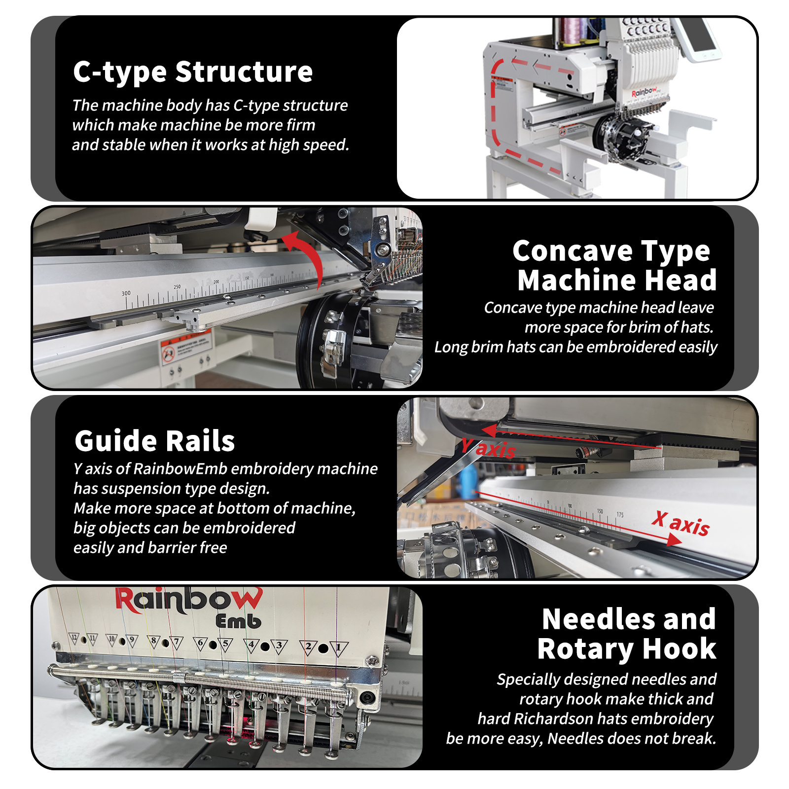 RainbowEmb RBE2235-A12 Tajima Brother 10 Needle Embroidery Machine Price