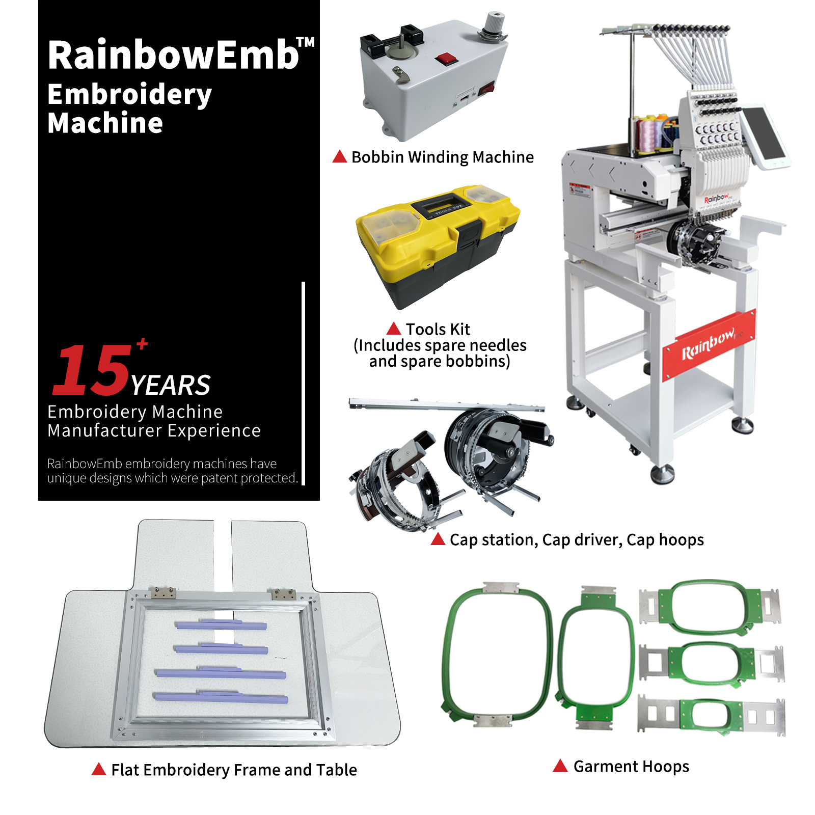 RainbowEmb RBE2235-A12 Tajima Brother 10 Needle Embroidery Machine Price