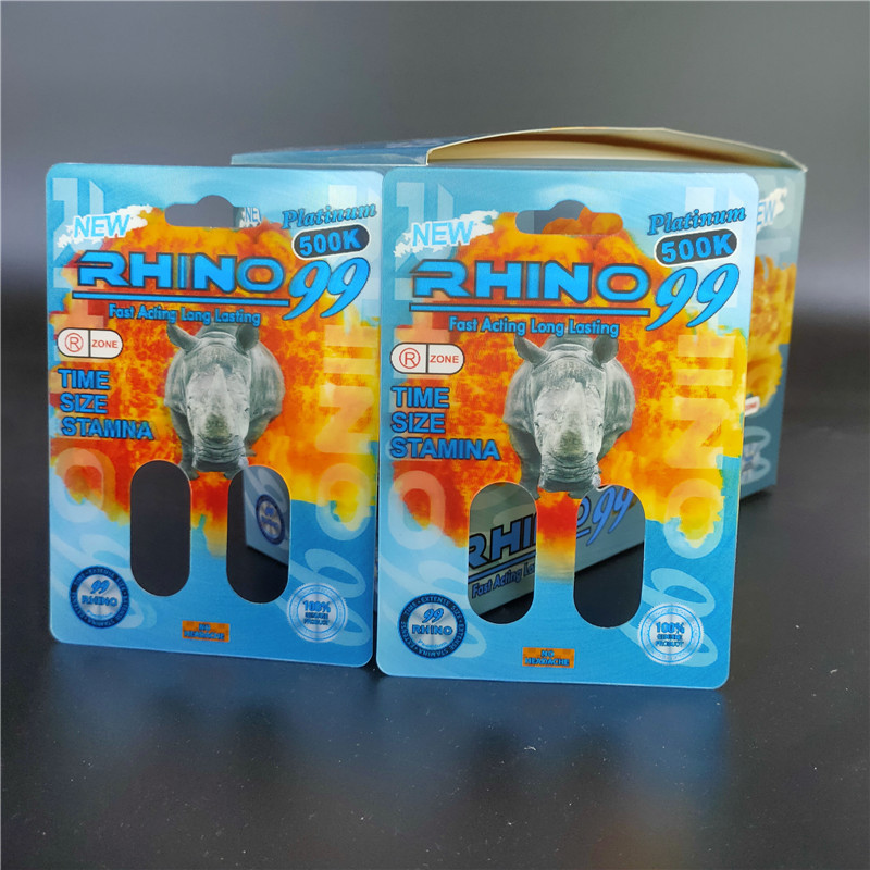 RHINO  Packaging Card 3D Display box capsule blister  female performance pill package