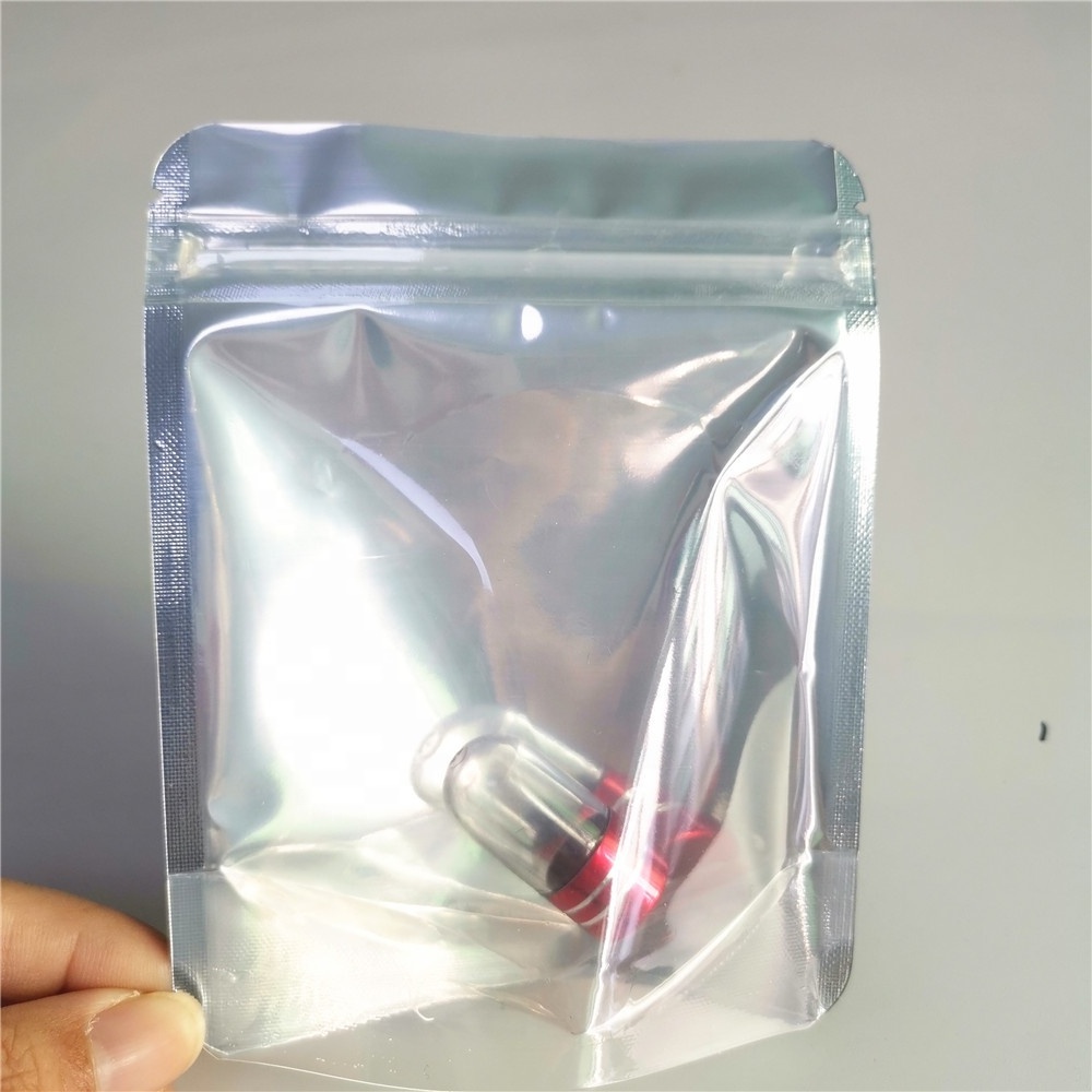 Soft Touch Mylar Bags with Spot UV Stand Up Plastic Pouch with Clear Transparency Window Child Proof Zip Lock 3.5g 1/8 th CA Bag