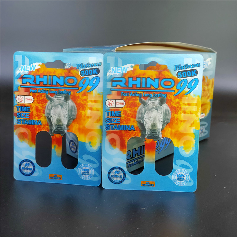 RHINO  Packaging Card 3D Display box capsule blister  female performance pill package