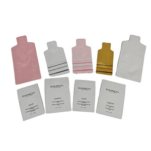 Heat Seal Foil Cosmetic Sample Sachet  Cream Sample Packet Biodegradable White Kraft Paper Sample Sachets Packaging