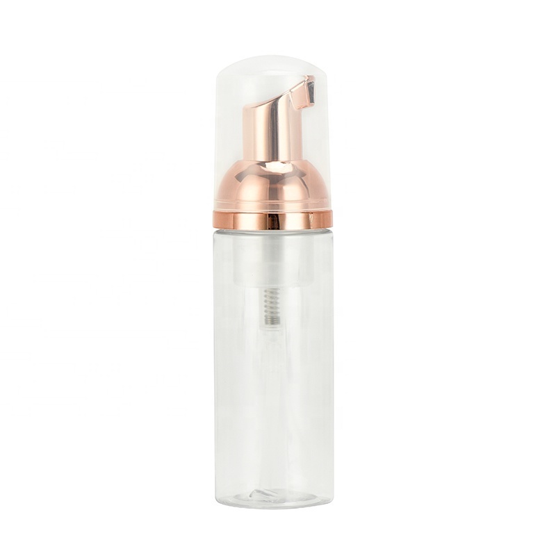 super quality cosmetic transparent gold pink 30ml 50ml 60ml empty facial foaming cleansing soap dispenser foam pump bottle