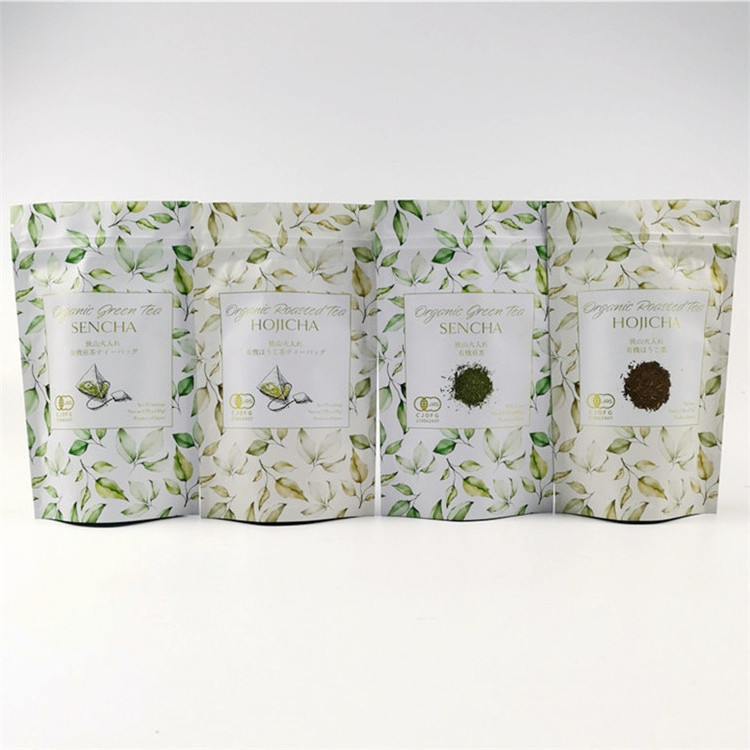 Custom Zip Packaging Bag Pouch Foil Lined Plastic Food Packing Leaf Herbal Tea Bags