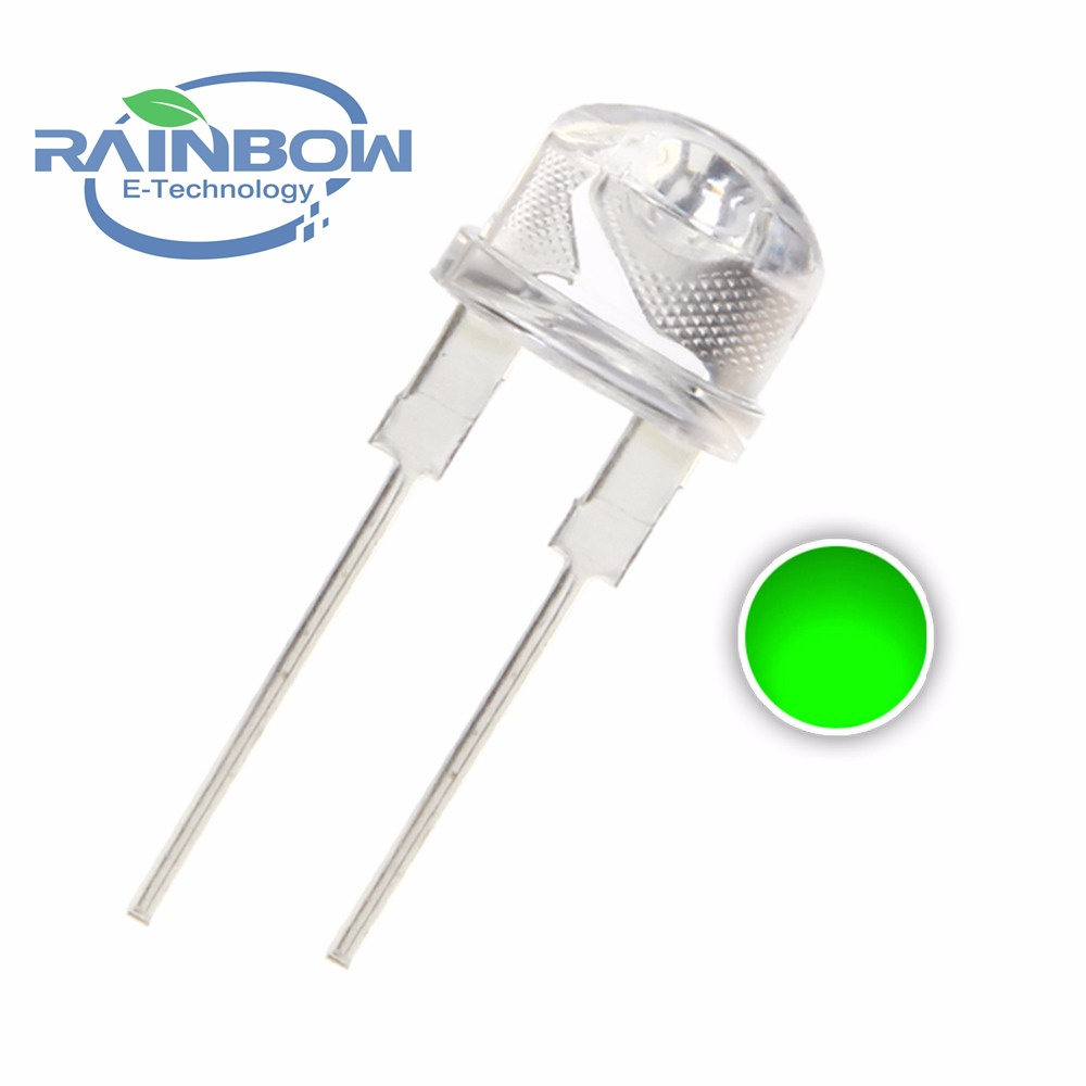 Hot offer 8mm 0.5W Straw Hat Green LED High Power Light Urtal Bright Led Lamp Light Bulb 8MM Emitting Diodes