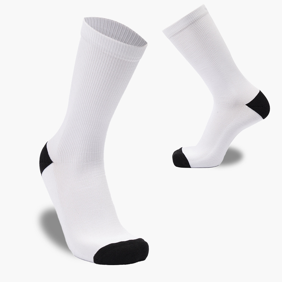 Wholesale plain white polyester sublimated blank socks printed blank custom designer sublimation socks