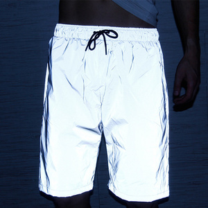 Wholesale Men Hip Hop  Streetwear Reflective Cargo Shorts