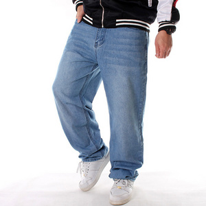 Streetwear Skateboard Hip Hop Straight Leg Stacked Plus Size Men's Baggy Jeans