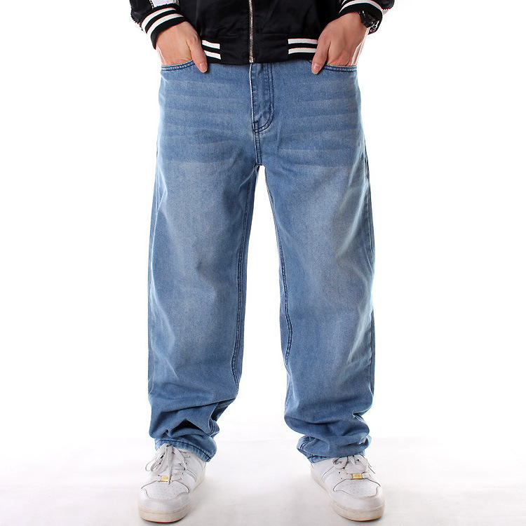 Streetwear Skateboard Hip Hop Straight Leg Stacked Plus Size Men's Baggy Jeans