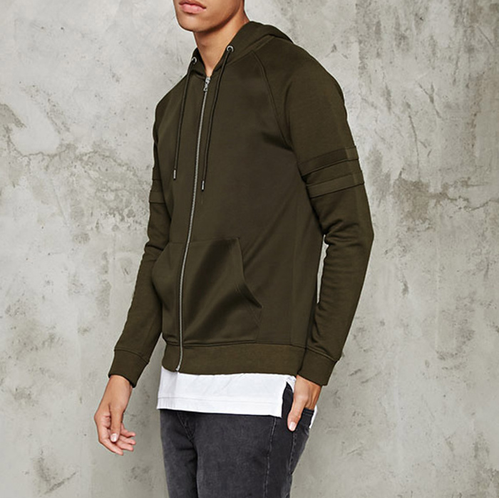 New Design Men Zip Up Sweatshirt Hoodies With Kangaroo Pocket