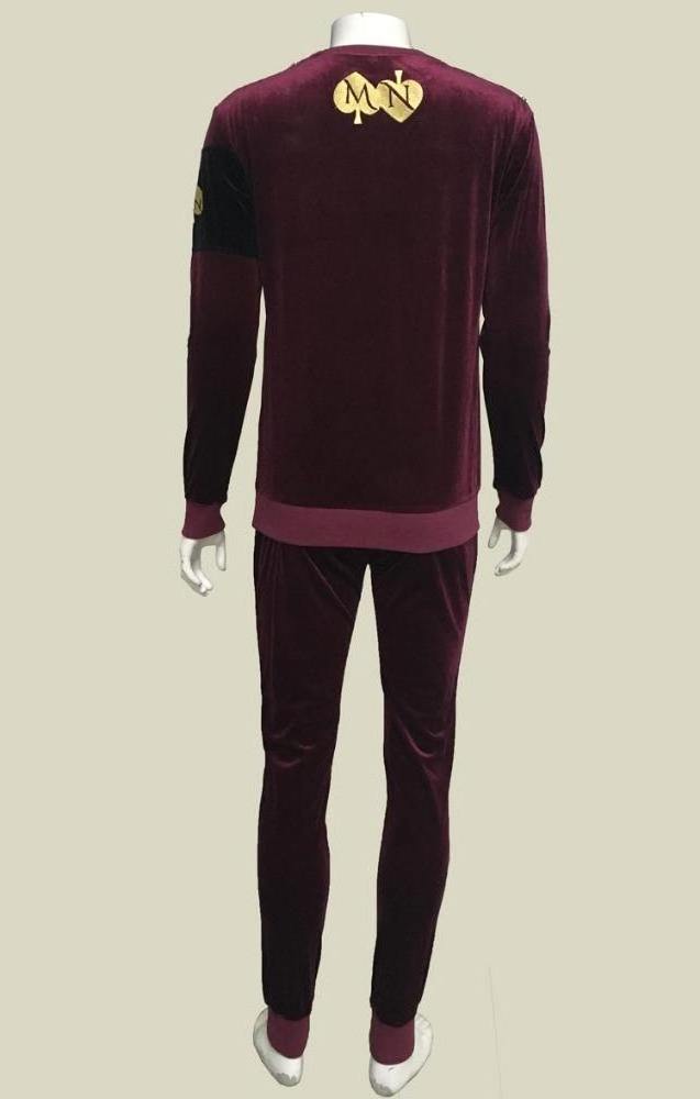 Custom Men's Purple Velour Tracksuit Latest Design for Autumn Breathable Plus Size and Maternity for Adults