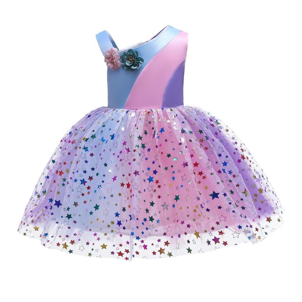 China fashion wholesale wedding princess fancy birthday party flower little kids children rainbow tulle tutu dress for girls