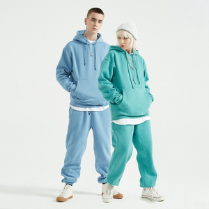 Wholesale Track Suit Solid Color Sweatsuit Plus Velvet Thickening Sweatpants And Hoodie Suit